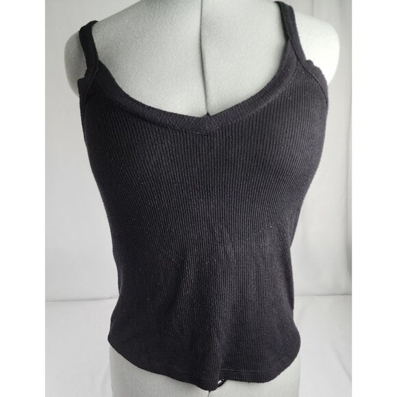 Free People Tops - Intimately Free People Tank Top Womens SZ L Black Ribbed Fitter V Neck Minimal